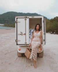 Self-Portrait Crochet Floral Dress