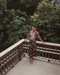 Malaysia Self-Portrait Geometric Print Top and Floral Skirt