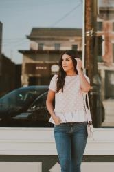 Polka Dot Peplum Top