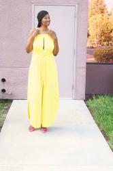 Yellow Open Leg Jumpsuit