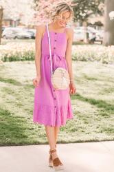 Gorgeous $40 Purple Midi Dress + Patricia Nash Trunk Show Event