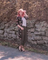 Floral Print Duster & Striped Tee: Weekly Randomness