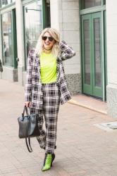 Going Neon in a Plaid Suit for KCFW.