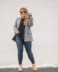 Black and White Plaid Blazer