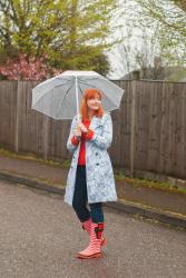 A Colourful Rainy Day Outfit With Wide Wellies #iwillwearwhatilike