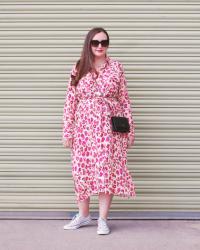 Pink Animal Print Shirt Dress Outfit