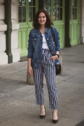 Veste en jean et pantalon de tailleur