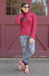 {outfit} Floral Jeans and Flared Sleeve Top