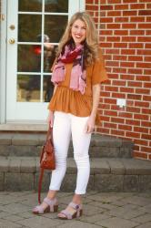 Peplum Top with Blush Wedges & Confident Twosday Linkup 