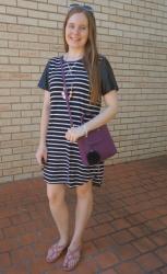 Striped Tee Dresses & Bright Bags For A Pop of Colour