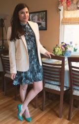 {outfit} Long Blazer with Mini Dress