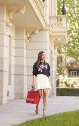 Embroidery White Skirt