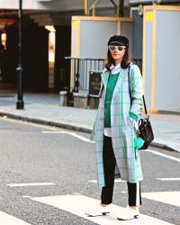 GREEN  Checkered  COAT