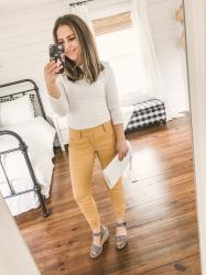 10 ways to style mustard pants.