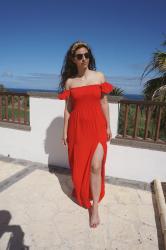 Vestido rojo, look de Verano