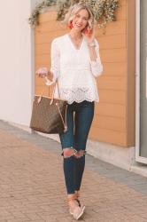 Gorgeous White Eyelet Top