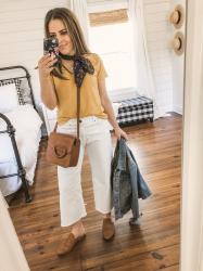 4 ways to style white jeans.