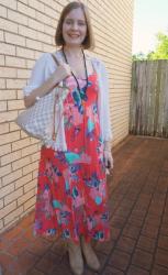 Maxi Dresses And Kimonos With Ankle Boots And Louis Vuitton Neverfull Tote