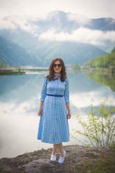 Midi checkered dress 