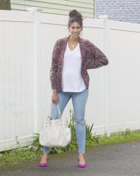 Pops of Pink with a White Tee 