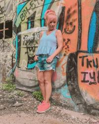 Peplum Tank Top & Denim Shorts: The Abandoned PA Turnpike