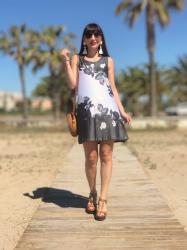 Color block & floral dress