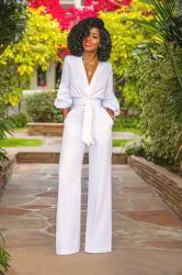 FKSP White Button-Down Jumpsuit