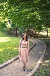 Powdered pink midi dress (baptism attire)