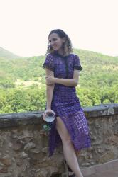 Purple Cocktail dress for a countryside party