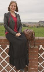 Black Maxi Skirt Worn 2 Ways In Winter & Weekday Wear Linkup