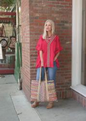 Lightweight Red Poncho