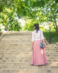 Dusty pink long pleated skirt (baptism attire - part 2) Dusty pink long pleated skirt (baptism attire - part 2)