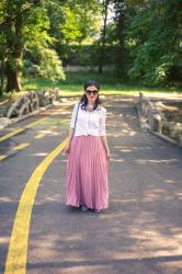 Dusty pink long pleated skirt (baptism attire - part 2)