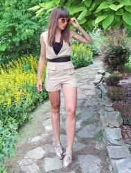 beige playsuit