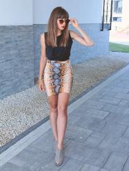 snake print skirt