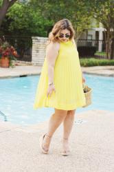 Yellow Pleated Dress 