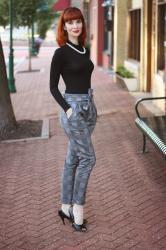 High Waist Plaid Trousers Styled Two Ways