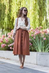 Flared midi skirt