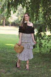 Dalmatian Print Skirt + Fun Statement Earrings