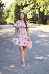 Pink Floral One Shoulder Dress