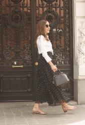 Polka Dot Midi Skirt