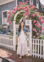 A Dreamy White Eyelet Dress in Nantucket