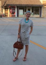 Casual Grey Striped Dress