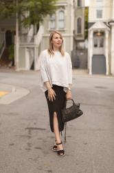 What to wear with a knit midi skirt