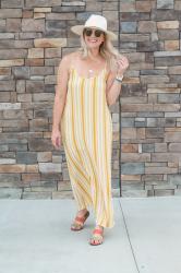 Yellow Striped Maxi Dress.