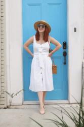 The $30 Little White Dress To Wear in New Orleans during the summer