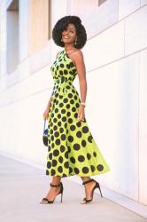 Polka Dot Wrap Skirt Worn As A Dress