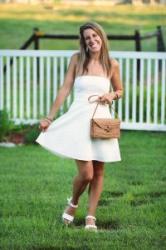 Thursday Fashion Files Link Up #222 – Little White Dress & the Perfect Rattan Bag