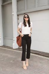 Simple Top + Kick Flare Crops