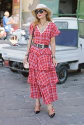 Checked ruffled maxi dress: the perfect summer country chic piece
